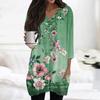 Dámský ležérní top s výstřihem do V a 3/4 rukávy s vintage květinovým potiskem