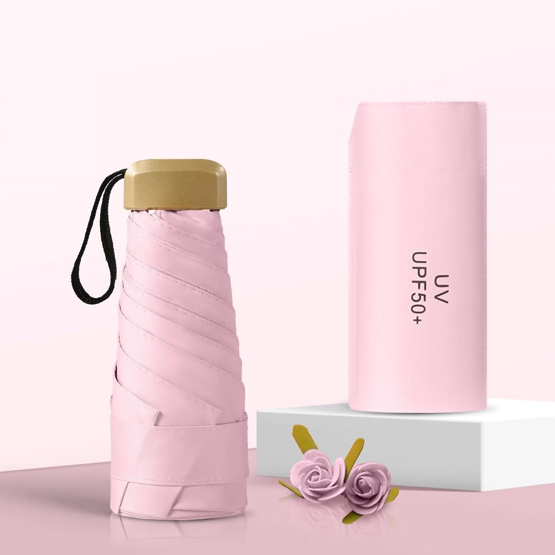 

Flat 50% Off Card Bag Umbrella Sun Umbrella Women S Mini Sun Protection Ultraviolet Pocket Umbrella Flat 50% Off Small Iron&6K рожевий
