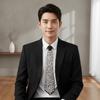 Korean Style Hand-beaded Long Necktie Choker Decoration Shirt Tie Full Pearls Tie  Performance