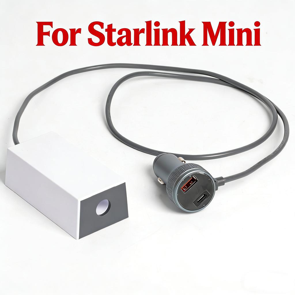 For Starlink Mini Car Charger Cable Adapter with DC-to-DC Step Up Converter 11V-16V Input Car Charger Waterproof Portable