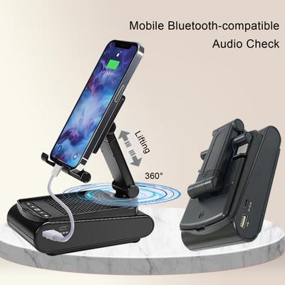 Mobile Phone Holder with Wireless Bluetooth-compatible Speaker Telescopic Great Load Bearing Anti-skid