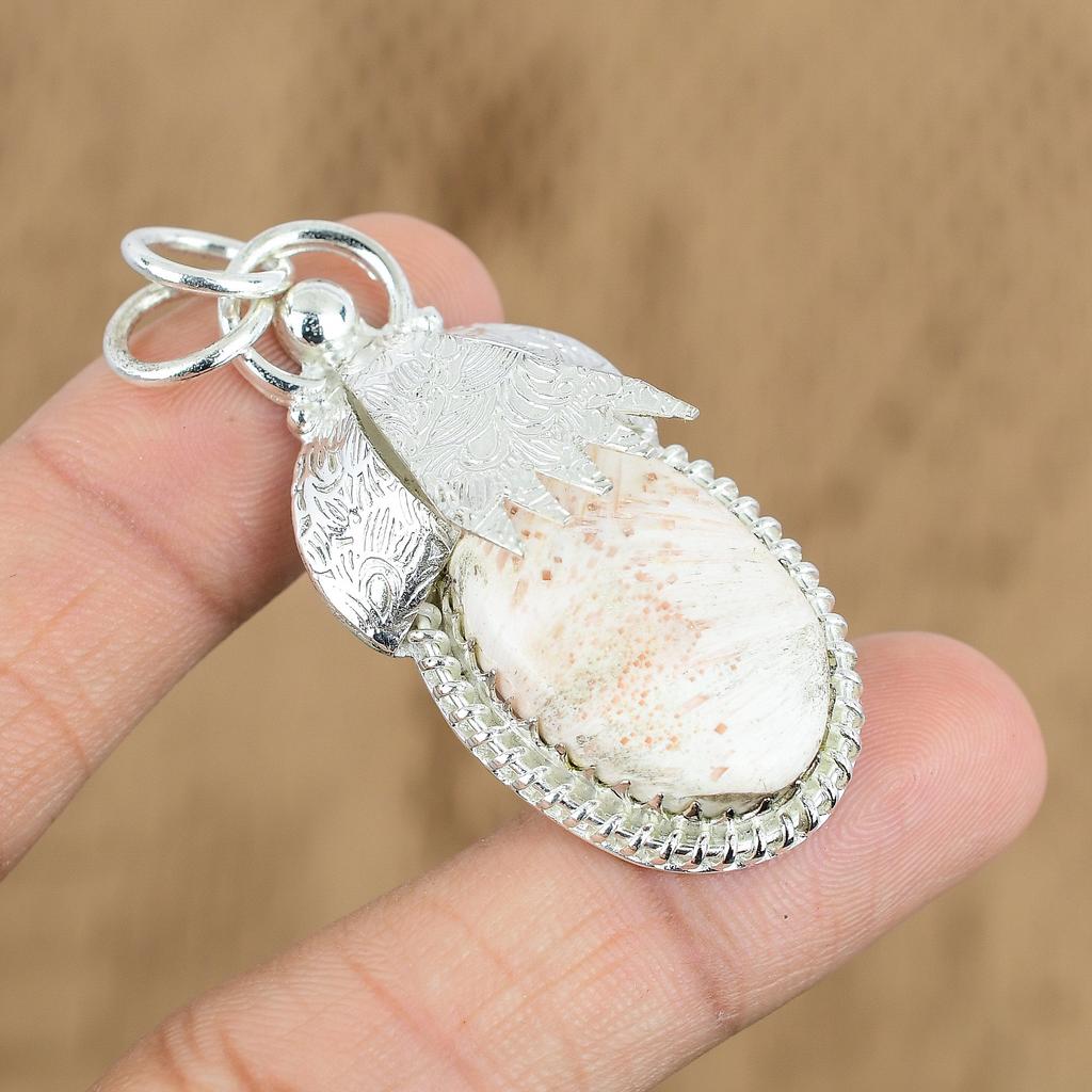 925 Silver Crown Chakra Natural Scolecite Engagement Wedding New Pendant Jewelry