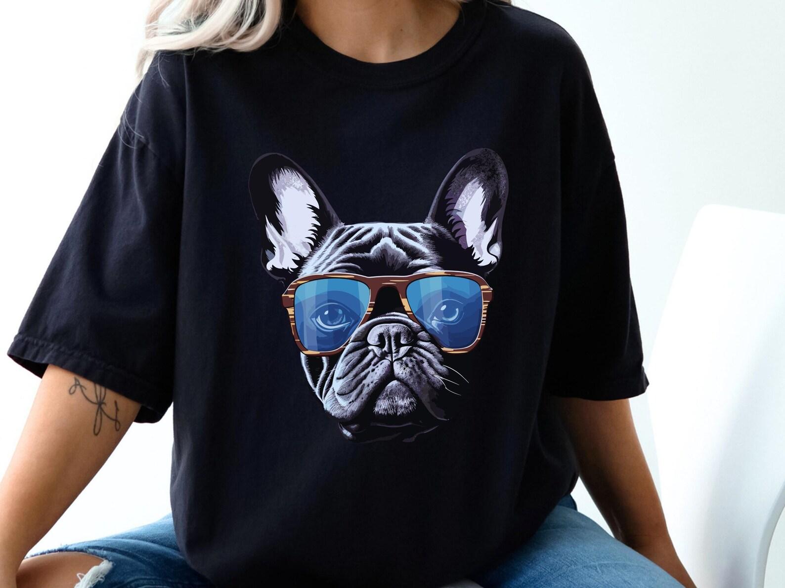 Pug With Sunglasses Graphic T-Shirt, Animal Lover Tee, Relaxed Fit Comfort Colors Shirt L
