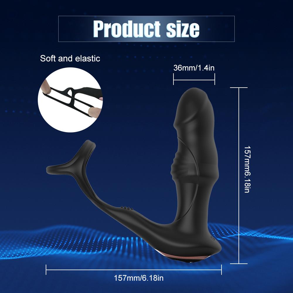 Sex Toy for Men Penis Ring Prostate Stimulation Anal Trainer Wireless Remote Control 3 In 1 Vibrator Male Adult Goods