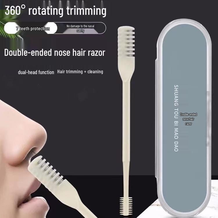 Men's Double-Sided Manual Nose Hair Trimmer - Safe, Easy-to-Clean Nose Hair Razor