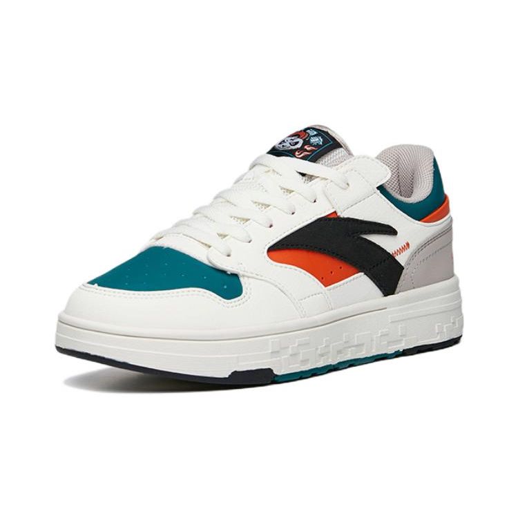 Anta Youth  Kids Street Style Trendy Street Dance Non-Slip Durable Low-Top Kids Skate Shoes Kids Skate Shoes White Orange 312238002-5