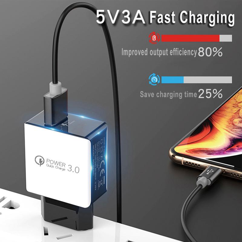3.0 Fast Travel Wall Charger USB Phone Adapter Charge Bank For OPPO A55 A53S A93S A74 A94 5G A53 Type-C USB Cable EU Plug