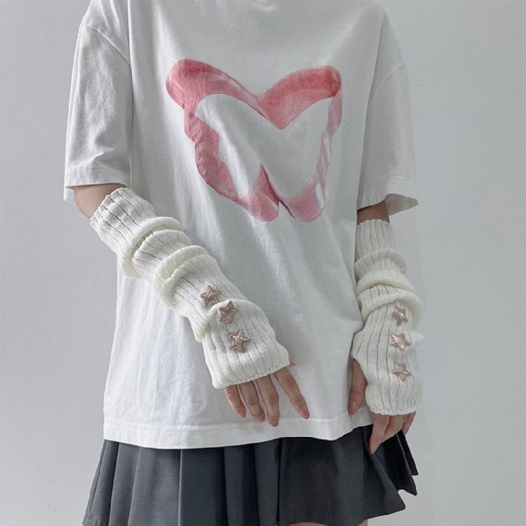 Subculture Arm Gloves Arm Covers Anime Party Fingerless Gloves for Dancing Party Arm Sleeves Teens Girl Arm Cover