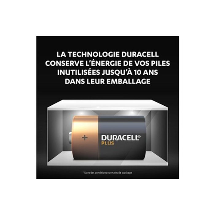 Piles duracell pack de 2 piles alcalines d duracell plus, 1.5v lr20