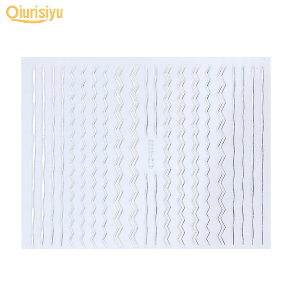 Gold Colour Geometry Shapes Nail Art Sticker