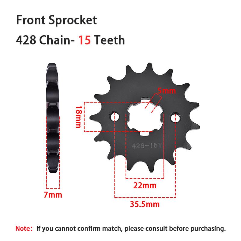 428 15T Front Sprocket for YAMAHA TW200 1987-2024 TW125 1999-2004 YS125 2017-2019 TW225 E TW225E 2002-2007 YS 125 TW 200 225 E 428 15T Front