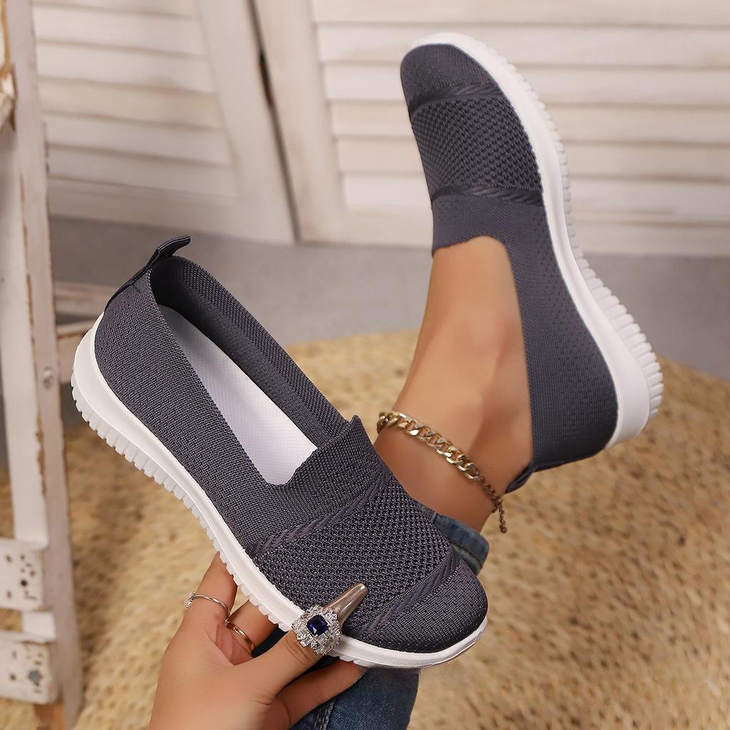 Damen Atmungsaktive Mesh Slipper Sommer Komfort Flache Schuhe