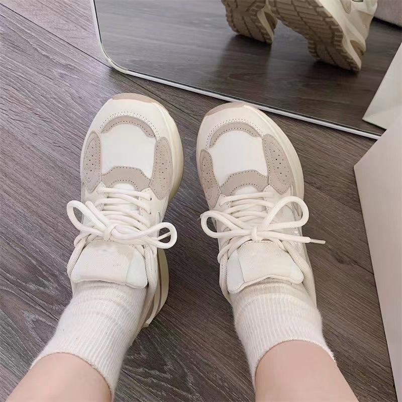 Spring Women's Vulcanize Shoes 2024 New Fashion Lace Up Soft Leather Casual Sneakers Woman Platform Sports Shoes for Women Tenis