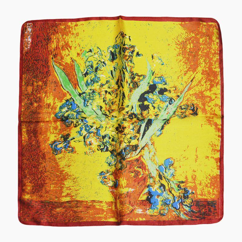 Tony&Candice 100% Silk Scarf Square Women 53*53CM  Scarves Ladies Ring&Wrap Oil Pattern Luxury Style  Soft Satin Neckerchief