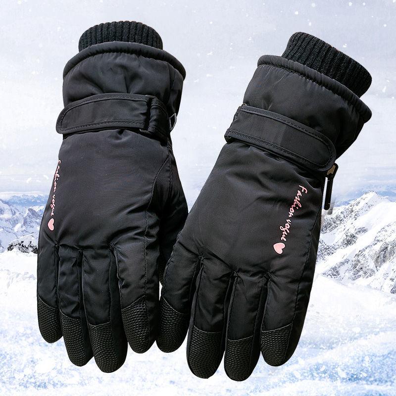 Woman Ski Gloves Winter Warm Cycling Plus Fleece Thick Waterproof Windproof Coldproof Gloves