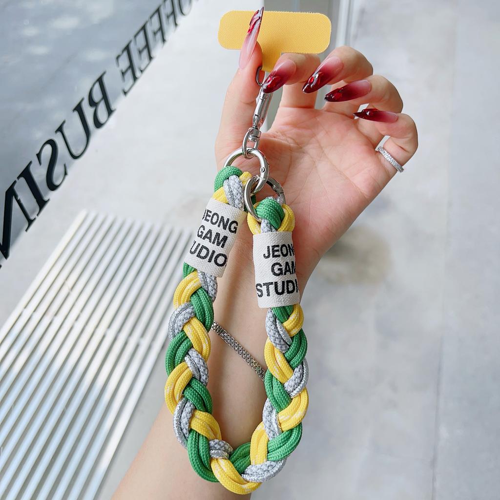 Niedliches Handy-Lanyard zum Aufhängen, Dekoration, kann getragen werden, gedrehtes Seil, Anti-Verlust-Anhänger, modisch, starkes Handgelenk, kurze Riemen
