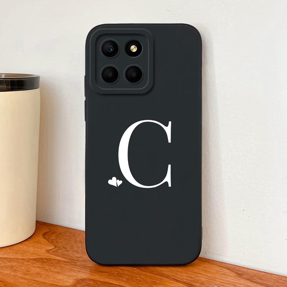 For Honor X8 X8A X8B X8C Case Simple Heart Letters Full Protection Phone Cases For Honor X 8 5G Soft Liquid Silicone Back Covers
