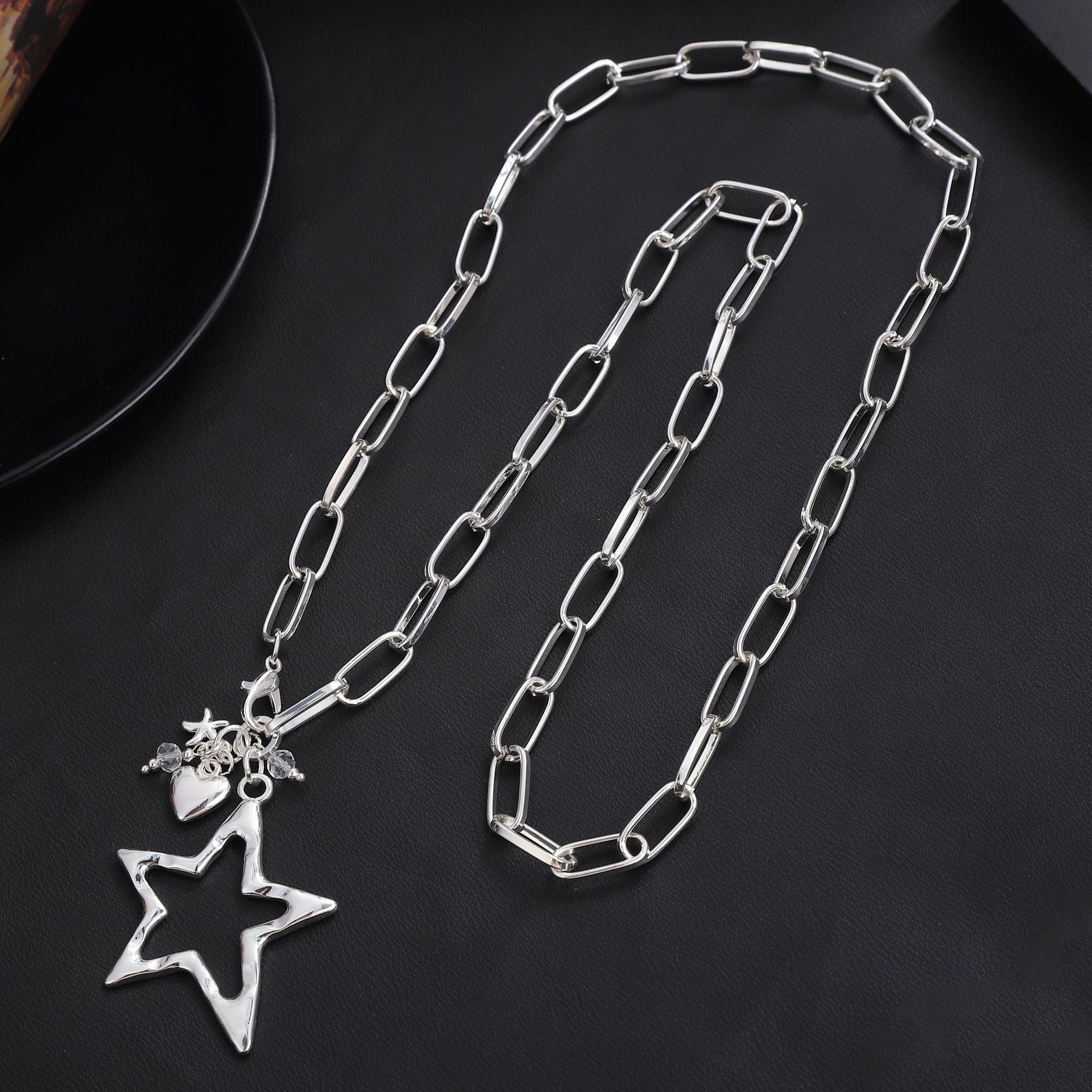 

Неправильный пентакль, кулон из сплава, простая маленькая свежая звезда, женская цепочка для свитера