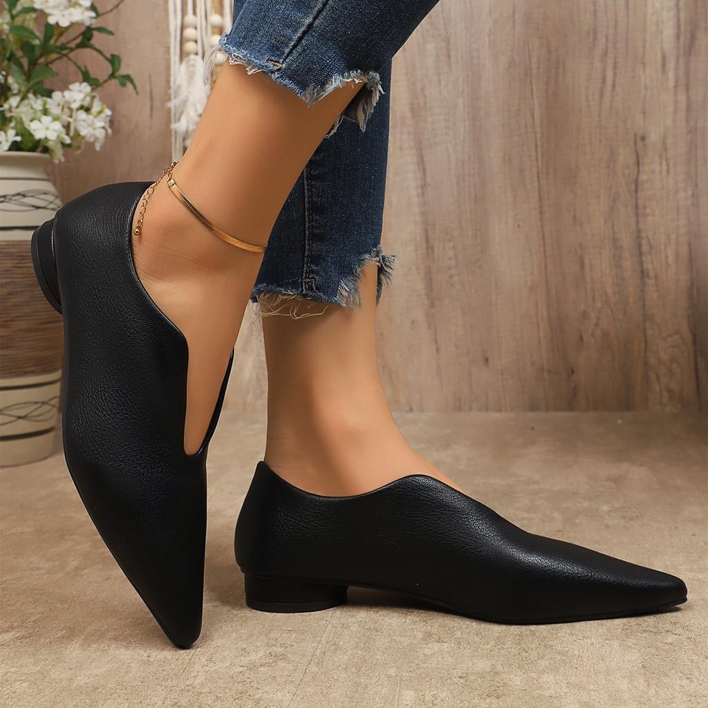 New Style Shoes - Retro Pointed Toe Single Shoes with Soft Sole and Flat Bottom - Women's Shoes