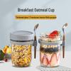 Tragbares Einmachglas für Overnight Oats mit Löffel und skaliertem Deckel