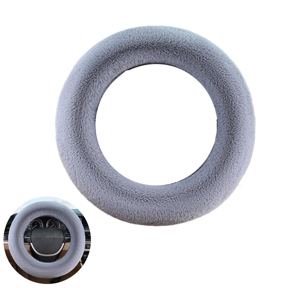 Super Soft Winter Car Steering Wheel Cover 38cm Plush Warm Steering-Wheel Cover Universal Protector For Women's Car Accessories
