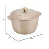 Staub La Cocotte De GOHAN Linen Large 20cm Brass Knob Rice Cooker, 3-cup Capacity, Induction Compatible, Z1026-009 (Official Japanese Product with Ser