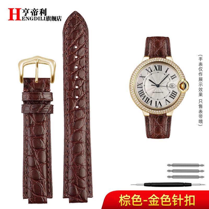 18-11mm 20-12mm Crocodile Genuine Leather Watchband For Cartier Blue Balloon Wsbb0025 Bracelet Watch Men's Women's Replace Strap