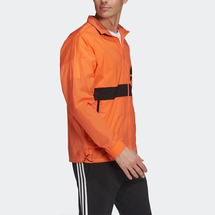 adidas Colorblock Zip Pocket Jacket for Men, Orange-Yellow GU1757