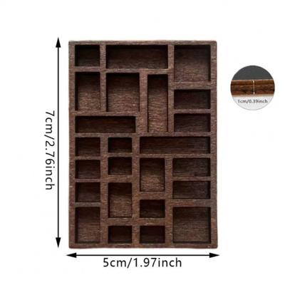7x5cm Miniature Wooden Jewelry Holder Shelf Multi Compartment Tray for Earring Bracelet Storage Stylish Home Decor Display Stand Jewelry Organization