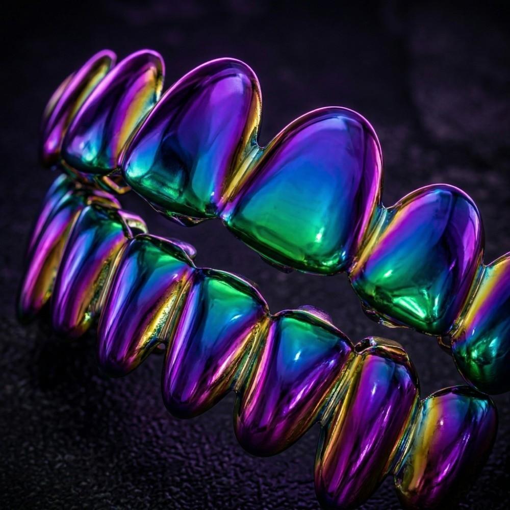 Barevné Barevné Zubní Grillz Zubní Rovnátka Gradient Hip-Hop Zubní Šperky Noční Kluby
