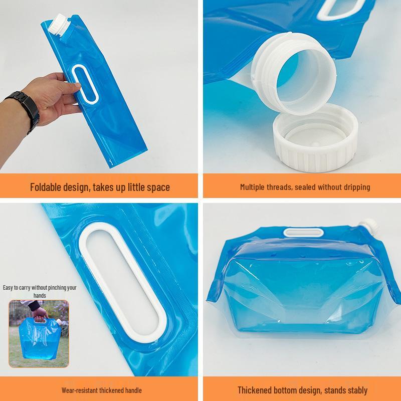 Large-Capacity Portable Folding Water Bag with Handle for Outdoor Sports - Ideal for Camping, Hiking, and Mountaineering.