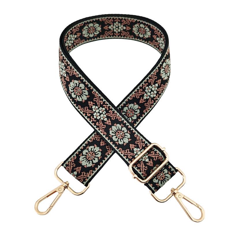 3.8cm Wide Adjustable Color Jacquard Crossbody Shoulder Strap - Bag Replacement Accessory