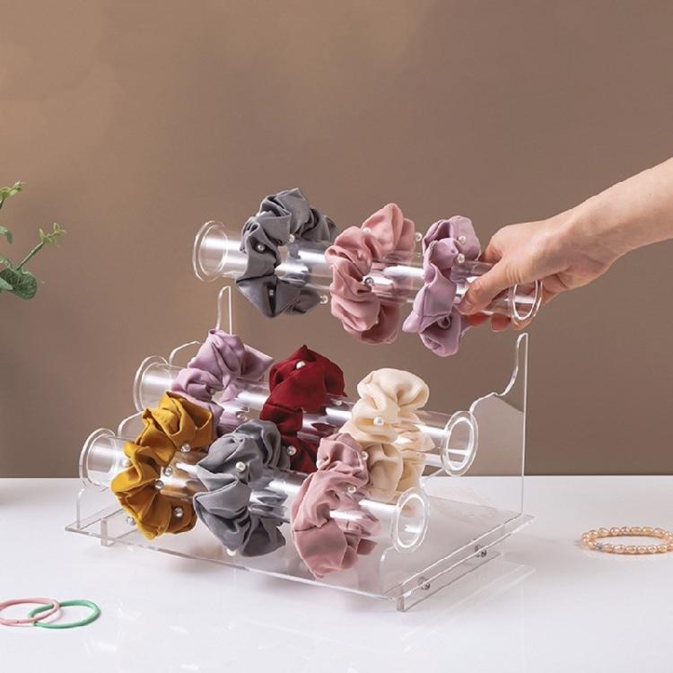 Transparent 3 Levels Acrylic Bracelet and Watch Stand Stylish Timepieces Display Rack Jewelry Organization Supplies