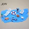 Island Style Micro Landscape Kit Ornaments, Beach Miniature Decoration, Boat/Chair/Umbrella/Palm Tree/Swimming Ring Mediterranean for Succulents Pots