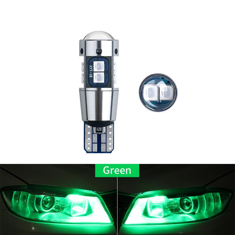 

2PCS T10 W5W LED Bulb Super Bright 3030 10SMD Canbus Car Interior Light Instrument Map Dome Parking Light Auto Signal Lamp 6000K зелений