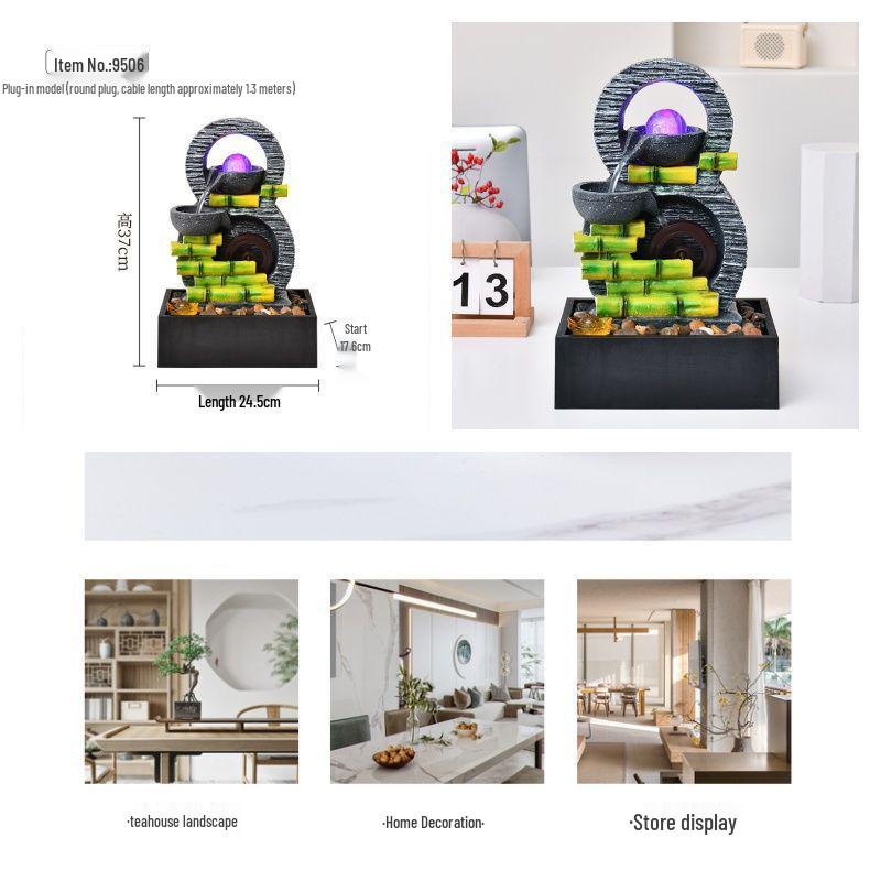Popular Resin Water Feature: Small Zen Desktop Fountain for Wealth and Tranquility