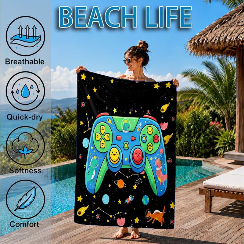 Colorful Gaming Adventure Beach Towel, Microfiber Beach Towel, Perfect For Pool, Beach, Travel, Home Decor Beach Party Fan Gifts