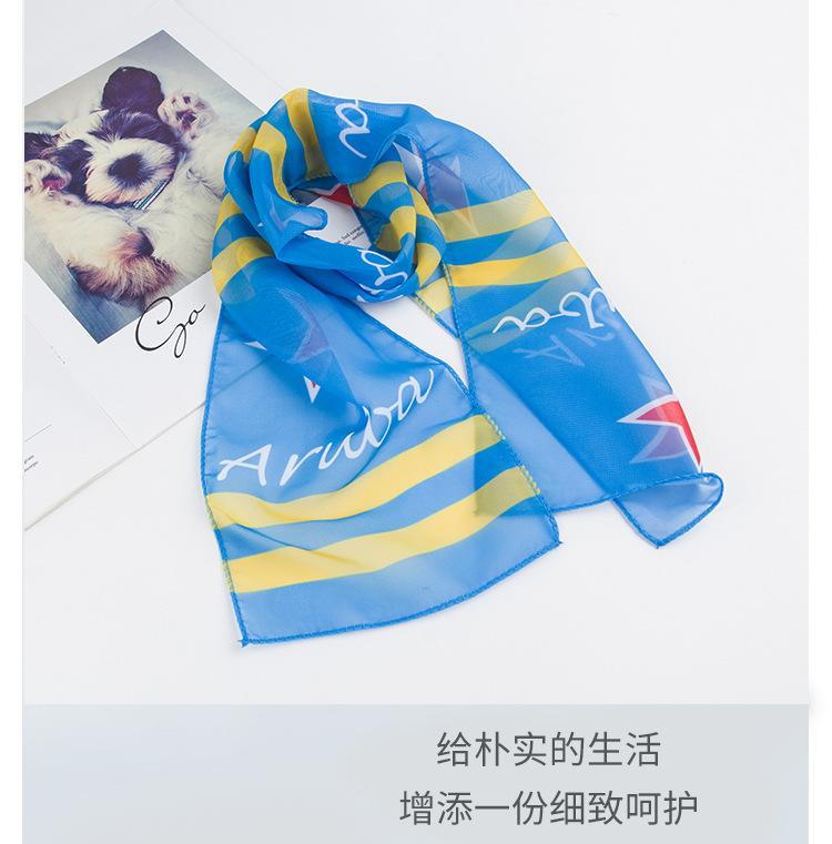 Chiffon Silk Scarf Women'S Decorative Scarf Long Silk Scarf Activity Gift Small Silk Scarf Polyester Printed Scarf