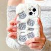 Soft Fluffy Plush bowknot Star Cat Ears 3D Pearl Phone Case For iPhone 17 Air 14 15 16 Plus 13 Pro Max 11 12 Warm Winter  Cover  Embroidery