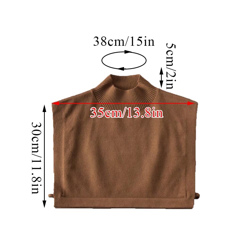 Winter Knitted Fake Collar Detachable Turtleneck Collar for Women Sweater Coat Neck Scarf Warm Woolen Windproof False Collars