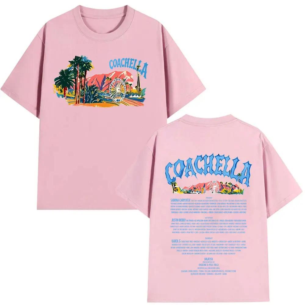 Hot Sale Coachella 2026 Collection Indio California Graphic Print T-shirt Men Women Summer New Tee Loose Casual Oversized Streetwear Harajuku Top
