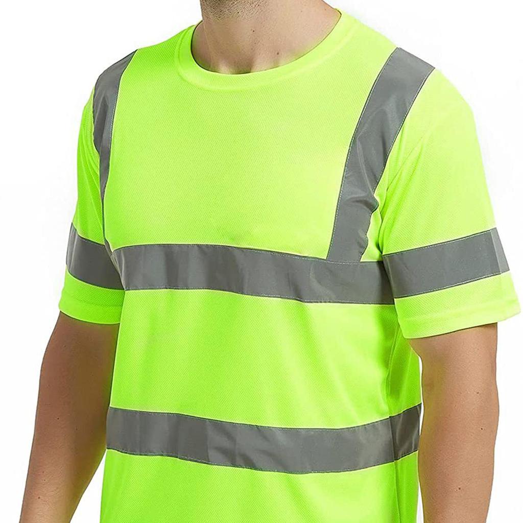 T Shirt High Visibility Short Sleeve Work Reflective Breathable Quick Dry Unisex Apparel