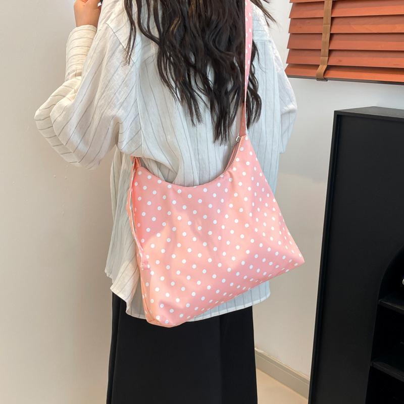 Female New Fashion Casual Nylon Fabric Printed Bow Bag Korean Version Shoulder Bag Beach Tote Bags Women New In Handbag CLE