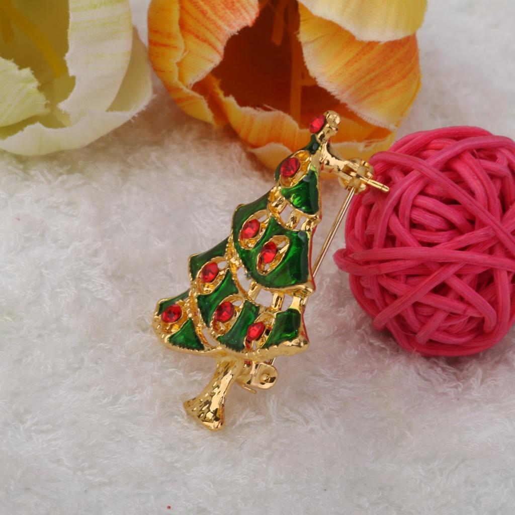 Weihnachtsbaum Brosche Anstecknadel mit Strass Dekoration für Weihnachtsfeier Gastgeschenk