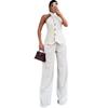 2025 Summer Women's Halter Top & High Waist Long Pants Set - European & American Style