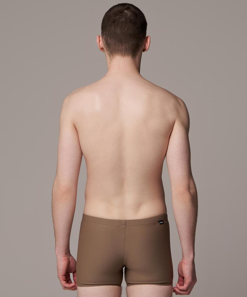 Laelliseupocheu [Osmq711 Brn] Solid Square Men'S Swimsuit Brown