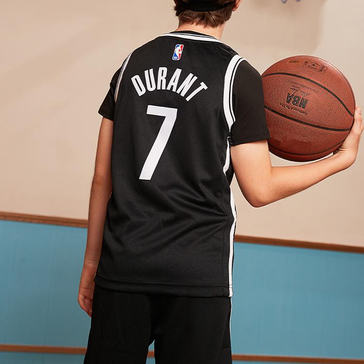 Nike Casual Sports Suit Brooklyn Nets Durant 7 Printed V-Neck Competition Training Outdoor Trendy Vest Kids tops Black 3Z2B7BZ2P-NYNKD