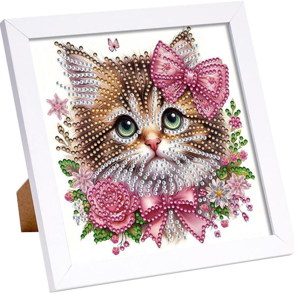 5D DIY Partial Special Shaped Drill Diamond Painting Kit Animal Decor18x18cm
