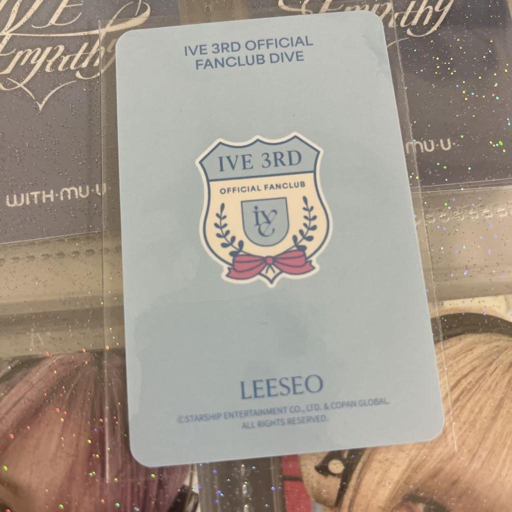 [USED] Ive Scout Dive 3rd Generation Iso Fan Club Trading Card
