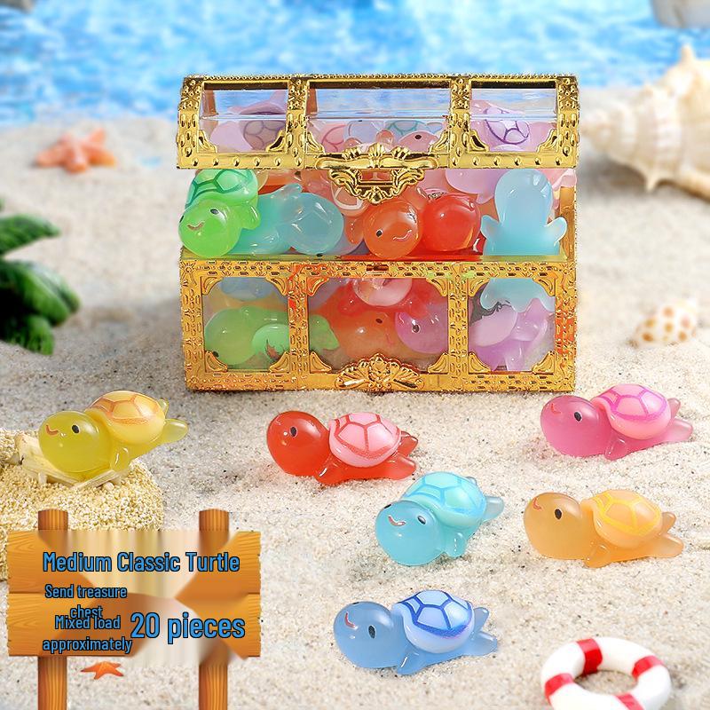 Children s Treasure Chest: Luminous Fruit, Turtle & Duck Resin Ornaments